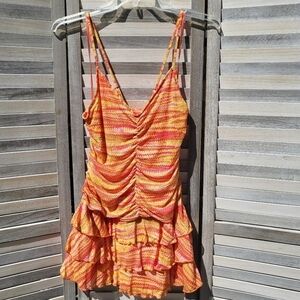 Women's Sleeveless Ruched Front Tiered Dress | Wild Fable | Large